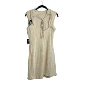 Express Faux Fur Dress Back Tie Stretch BodyCon Dress NEW! SZS